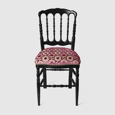 GUCCI Wood Chair With GG Bees And Stars