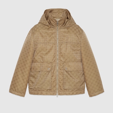 GUCCI GG Nylon Canvas Padded Jacket, Size 38 IT
