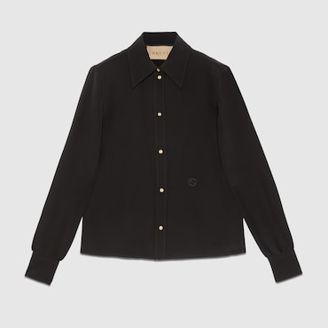 GUCCI Silk Crêpe De Chine Shirt, Size 48 IT