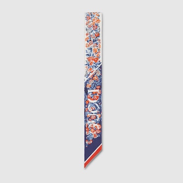 GUCCI Printed Silk Neck Bow