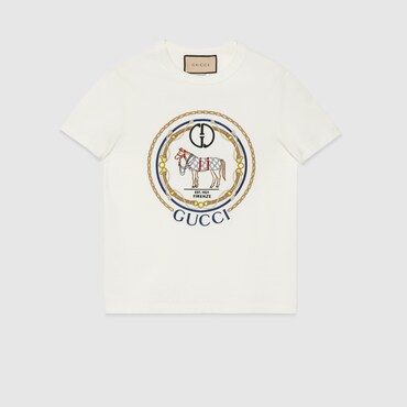 GUCCI Cotton Jersey T-shirt With Interlocking G, Size S
