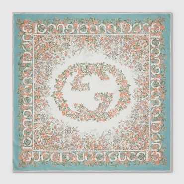 GUCCI Printed Silk Twill Carré