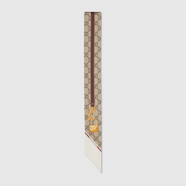 GUCCI Printed Silk Twill Neck Bow