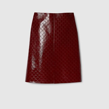 GUCCI GG Embossed Mid-length Skirt, Size 38 IT