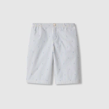 GUCCI Kids - G Striped Cotton Short, Size 6 YEARS
