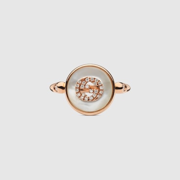 GUCCI Interlocking 18k Diamond Ring