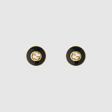 GUCCI Interlocking 18k Stud Earrings