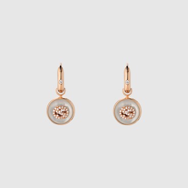GUCCI Interlocking 18k Diamond Earrings