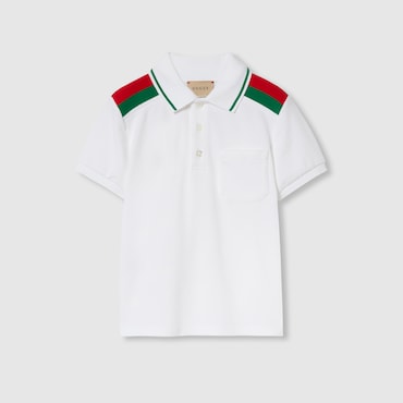 GUCCI Kids - Polo Shirt With Web, Size 6 YEARS