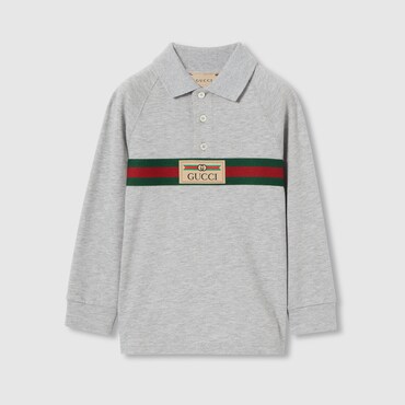 GUCCI Kids - Polo Shirt With Web, Size 10 YEARS