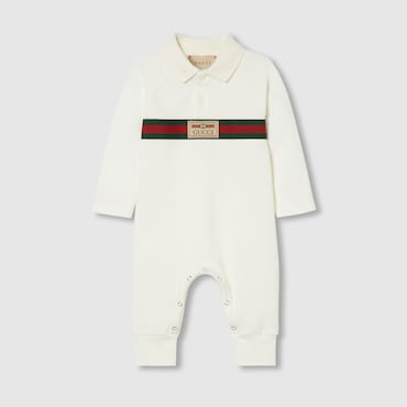 GUCCI Baby - Cotton One-piece With Web, Size 3-6 MONTHS