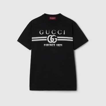 GUCCI Cotton Jersey T-shirt With Print, Size XXS