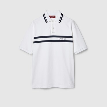 GUCCI Cotton Piquet Polo Shirt, Size XL