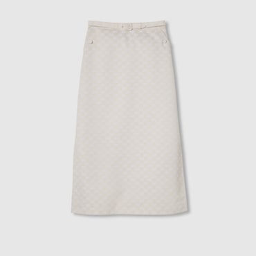 GUCCI GG Cotton Gabardine Skirt, Size 40 IT