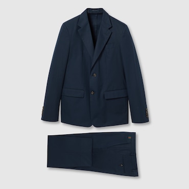 GUCCI Cotton Poplin Suit With Web, Size 60