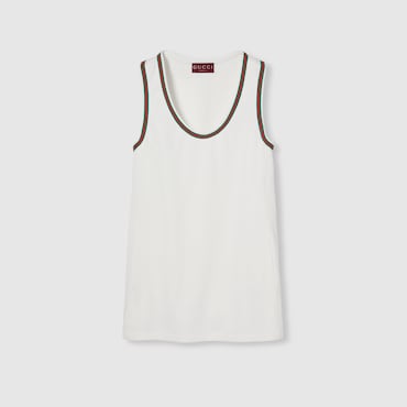 GUCCI Short Technical Jersey Dress With Web, Size M