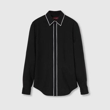 GUCCI Wool Gabardine Shirt, Size 16