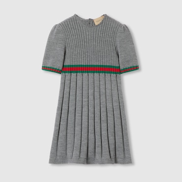 GUCCI Kids - Wool Dress With Web, Size 12 YEARS
