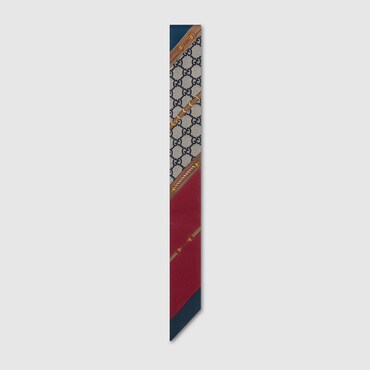GUCCI Heritage Print Silk Neck Bow