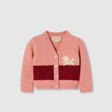 GUCCI Baby - Embroidered Wool Cardigan, Size 18-24 MONTHS