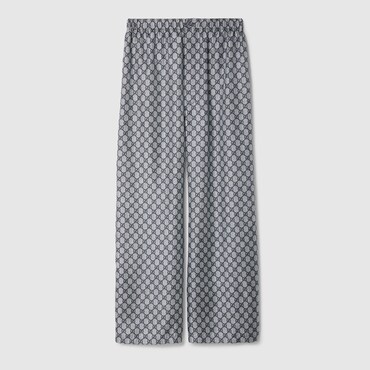 GUCCI GG Silk Twill Pants, Size 34 IT