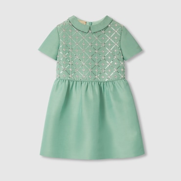 GUCCI Kids - Embroidered Cotton Silk Dress, Size 12 YEARS