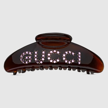 GUCCI 'GUCCI' Hair Clip With Crystals