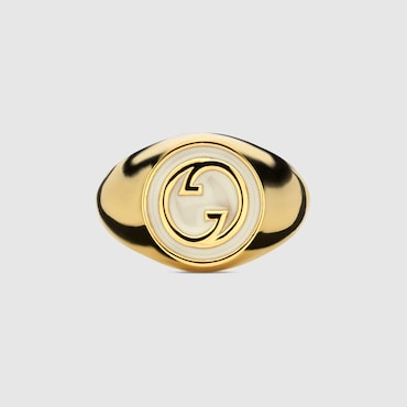 GUCCI Blondie Enamel Ring, Size M