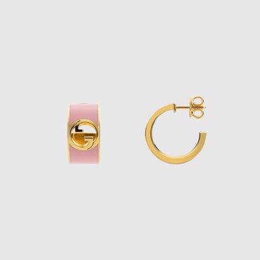 GUCCI Blondie Enamel Hoop Earrings