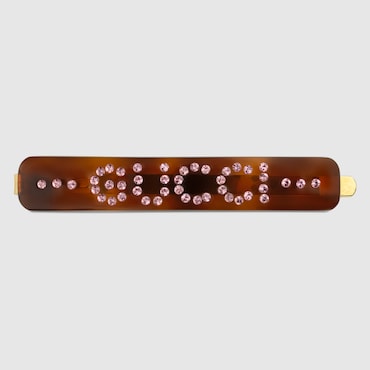 GUCCI 'GUCCI' Hair Slide With Crystals