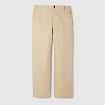GUCCI Double Cotton Twill Pant With Web, Size 50
