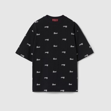 GUCCI Cotton Jersey T-shirt With Embroidery, Size M