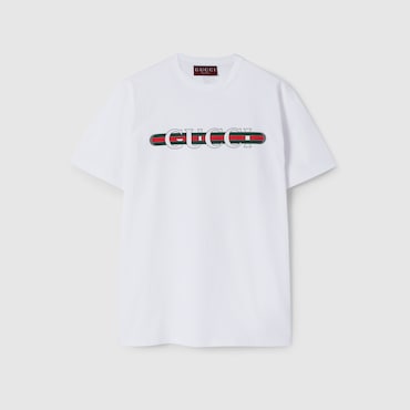GUCCI Printed Cotton Jersey T-shirt, Size L