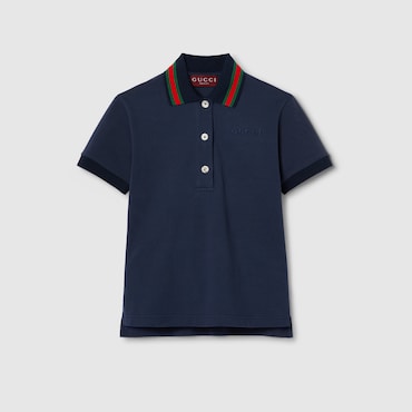 GUCCI Cotton Stretch Piquet Polo Shirt, Size XS