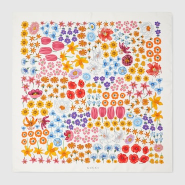 GUCCI Printed Silk Twill Carré