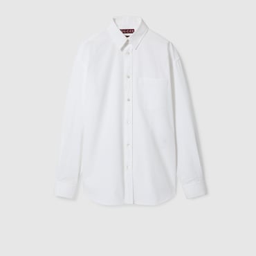 GUCCI Camicia In Popeline Di Cotone Con Dettaglio, Taglia 48