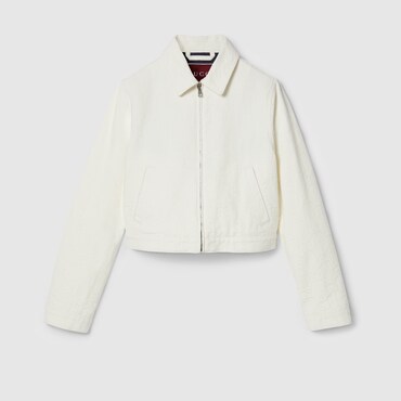 GUCCI GG Jacquard Denim Jacket, Size 40 IT