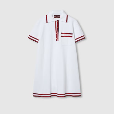 GUCCI Polo Dress With Web Trim, Size M