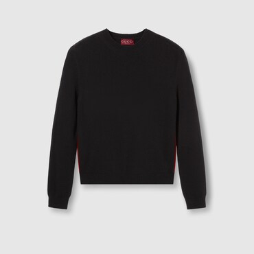 GUCCI Cashmere Sweater With Web Intarsia, Size XL