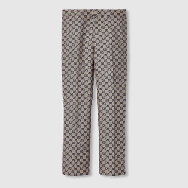 GUCCI GG Linen Blend Canvas Pant, Size 38 IT