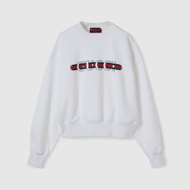 GUCCI Printed Cotton Jersey Sweatshirt, Size XS