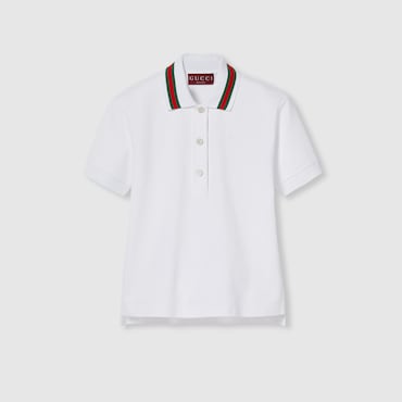 GUCCI Cotton Stretch Piquet Polo Shirt, Size XL