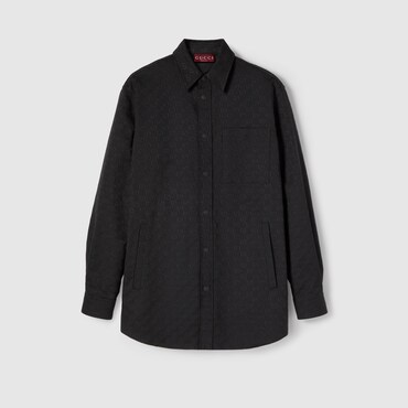 GUCCI GG Canvas Shirt, Size 46