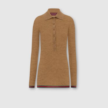 GUCCI Extra Fine Rib Cashmere Knit Top, Size S