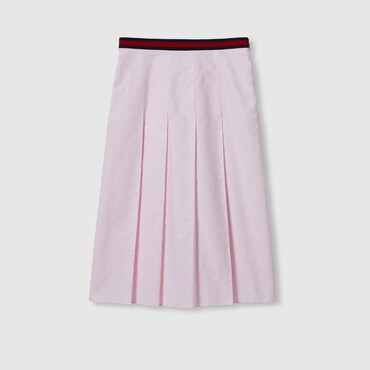 GUCCI GG Supreme Oxford Cotton Skirt, Size 38 IT