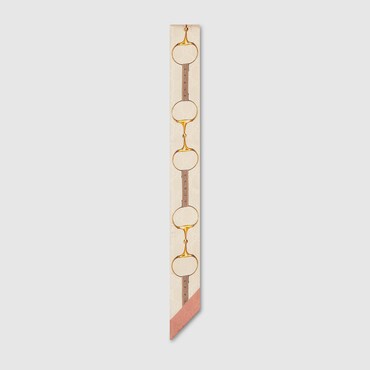 GUCCI Printed Silk Neck Bow