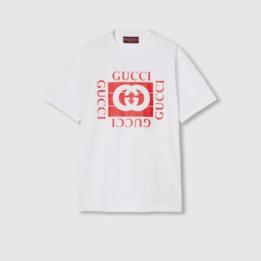 GUCCI Printed Cotton Jersey T-shirt, Size L