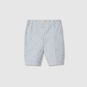 GUCCI Baby - G Striped Cotton Pant, Size 3-6 MONTHS