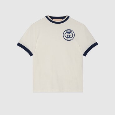 GUCCI Cotton Jersey T-shirt With Embroidery, Size XL
