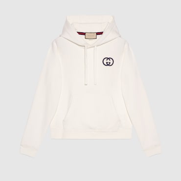 GUCCI Cotton Jersey Hooded Sweatshirt, Size XS